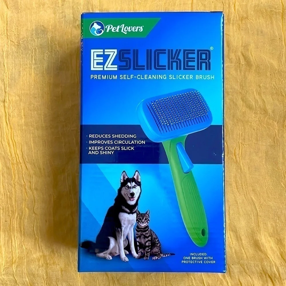 Brand New Self Cleaning Dog & Cat Hair Brush Shedding Grooming Tool Fur Comb